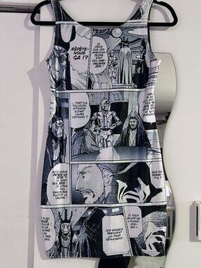 Star Wars French Comic Printed Bodycon Mini Tank Dress